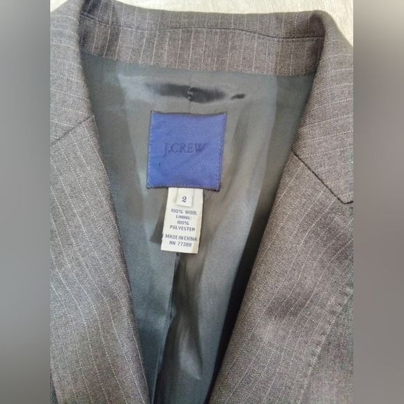 J. Crew Grey striped Blazer Womens Size 2 Business Blazer - Picture 7 of 7